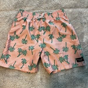 Boys Abercrombie & Fitch Pink Palm Tree Swim Trunks